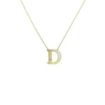 Mother of Pearl 18k Gold Initial Necklace Necklaces TRENDZIO D 