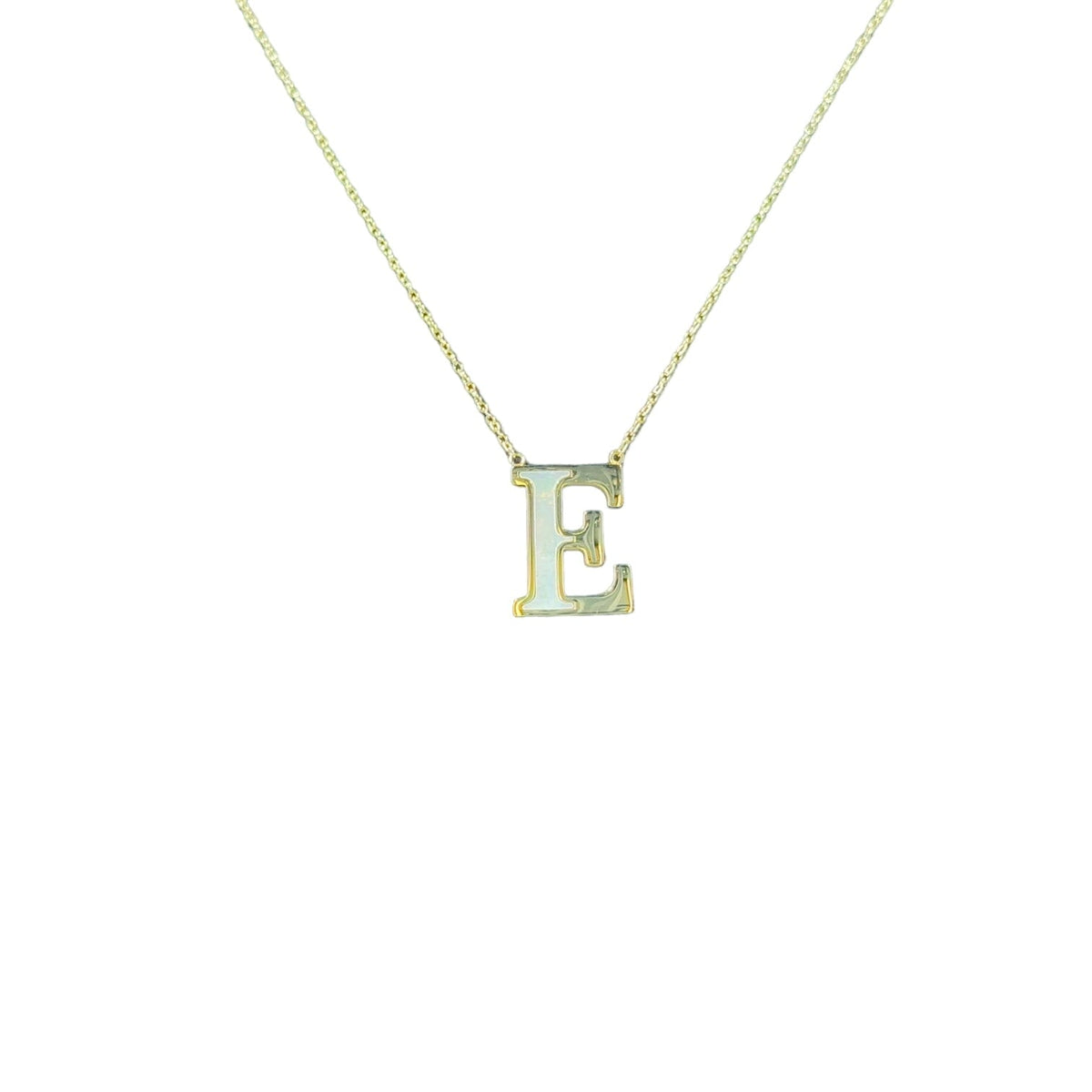 Mother of Pearl 18k Gold Initial Necklace Necklaces TRENDZIO E 