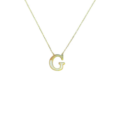 Mother of Pearl 18k Gold Initial Necklace Necklaces TRENDZIO G 