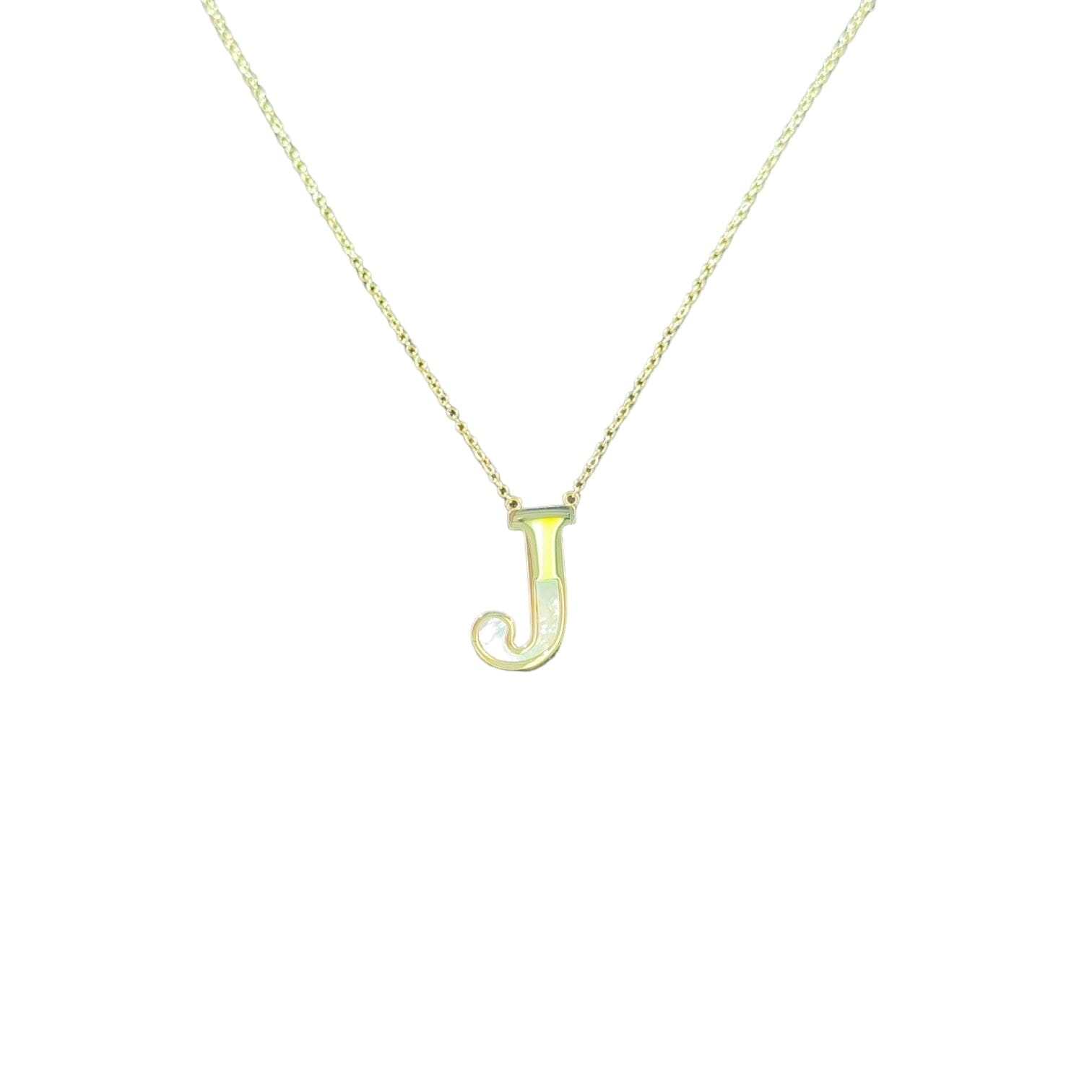 Mother of Pearl 18k Gold Initial Necklace Necklaces TRENDZIO J 