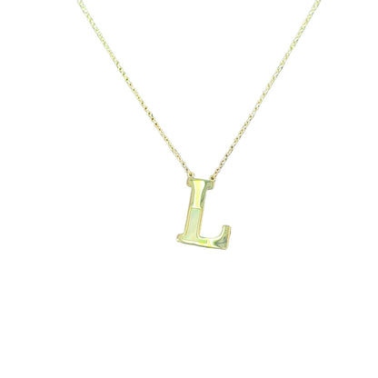 Mother of Pearl 18k Gold Initial Necklace Necklaces TRENDZIO L 