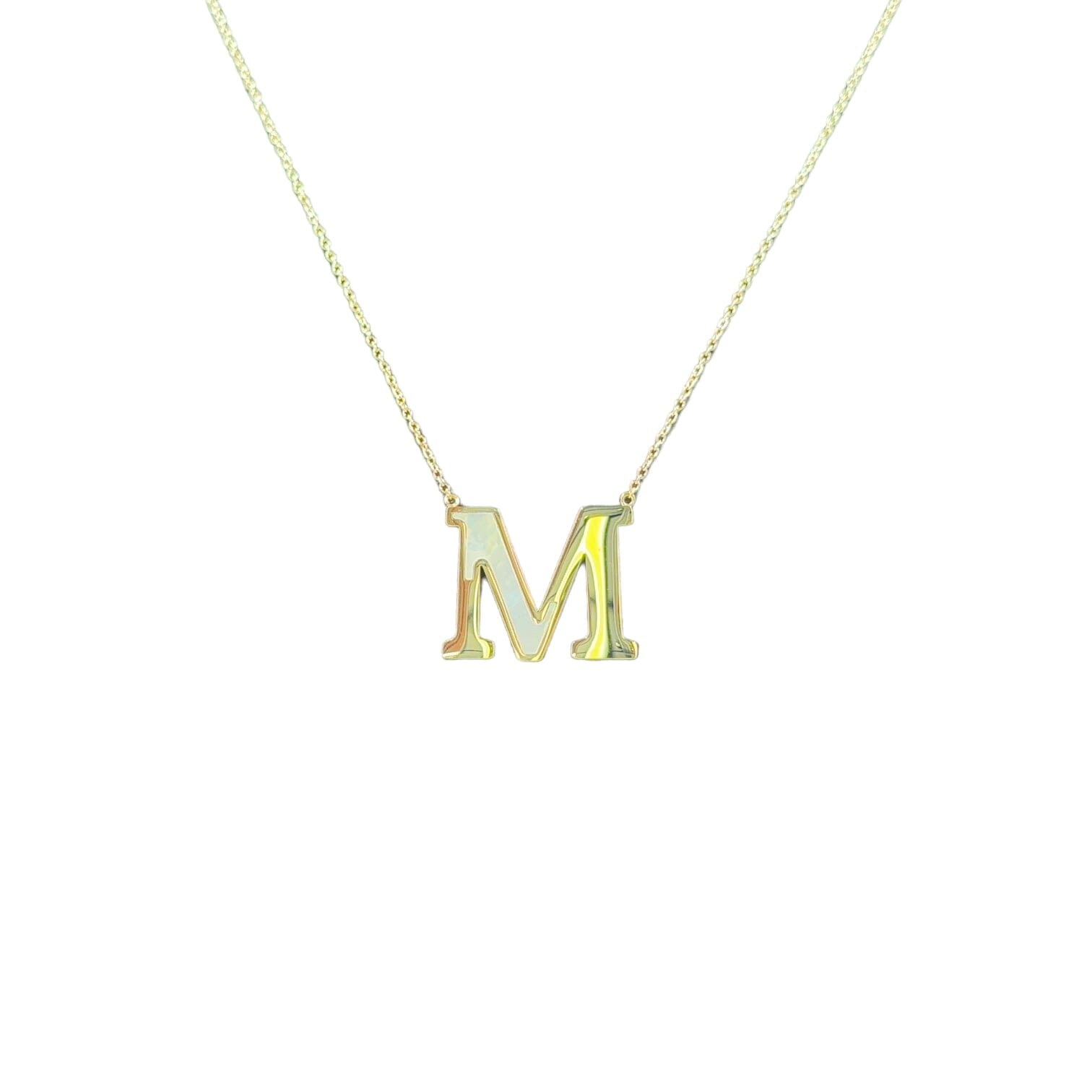 Mother of Pearl 18k Gold Initial Necklace Necklaces TRENDZIO M 