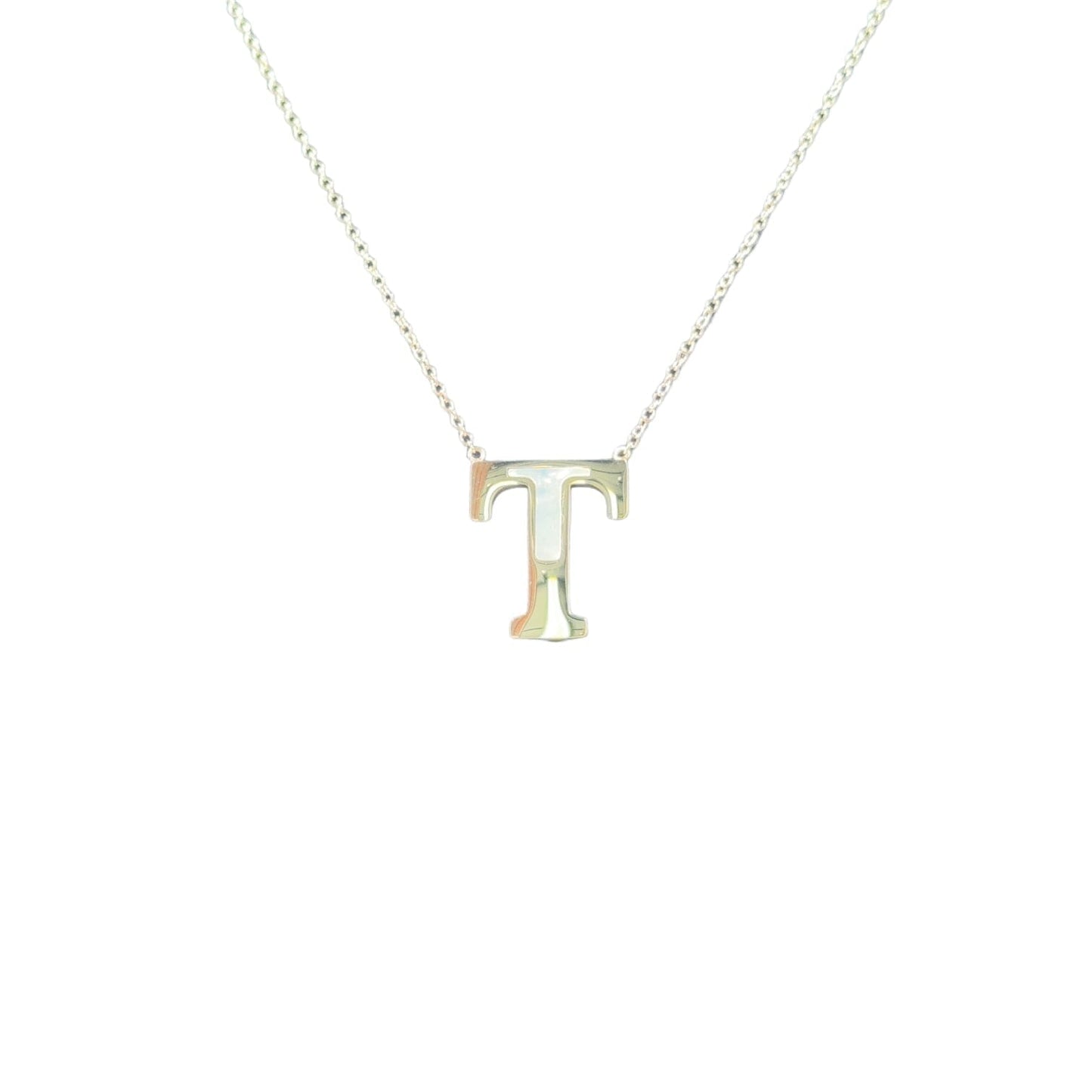 Mother of Pearl 18k Gold Initial Necklace Necklaces TRENDZIO T 