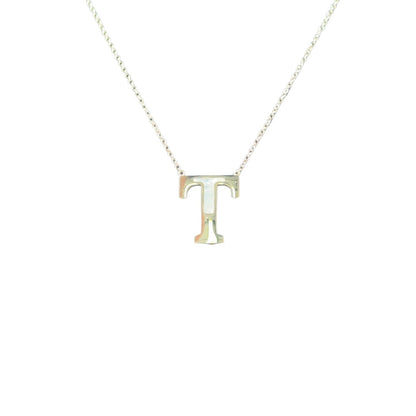 Mother of Pearl 18k Gold Initial Necklace Necklaces TRENDZIO T 