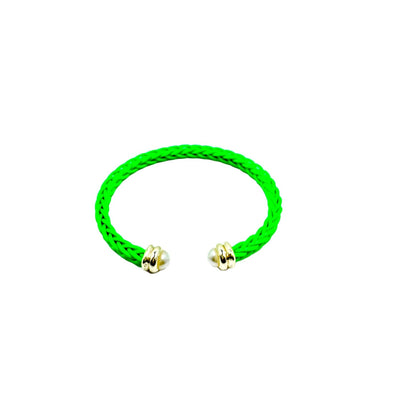 Naomi Braided Cable Pearl Bracelet Bracelets TRENDZIO Green 