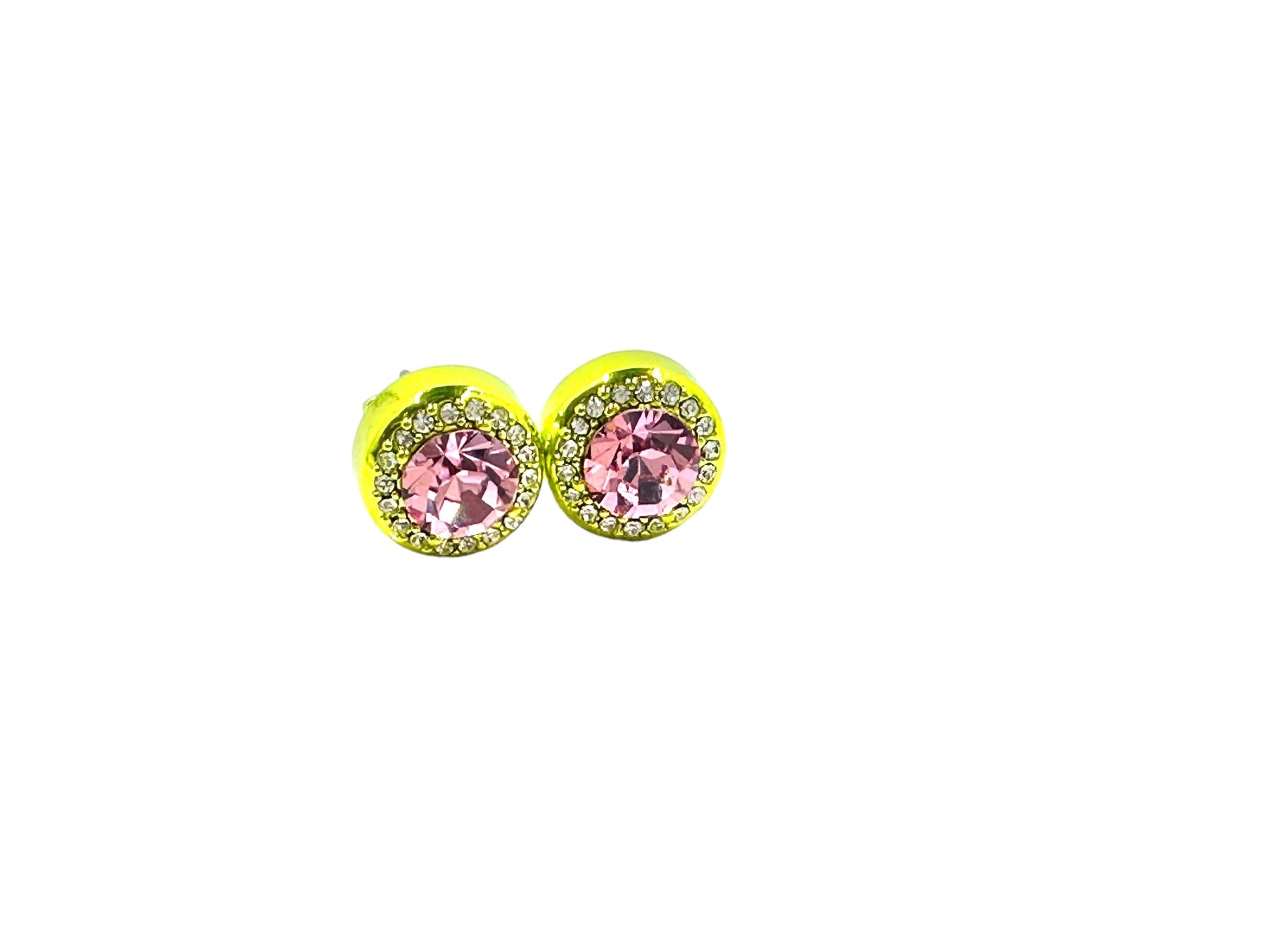 Norma Apple Green Pink CZ Stud Earrings Earrings Trendzio Jewelry 