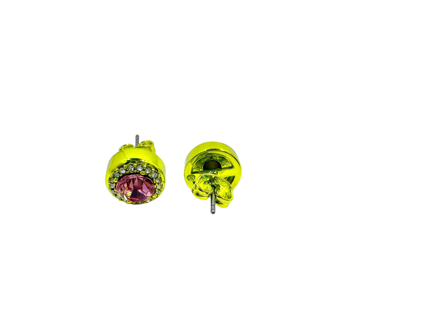 Norma Apple Green Pink CZ Stud Earrings Earrings Trendzio Jewelry 
