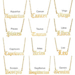 Old English Zodiac Gold Silver Necklace Necklaces TRENDZIO 
