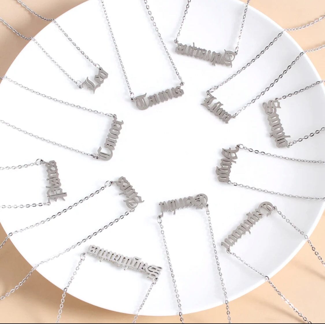 Old English Zodiac Gold Silver Necklace Necklaces TRENDZIO Leo Silver 