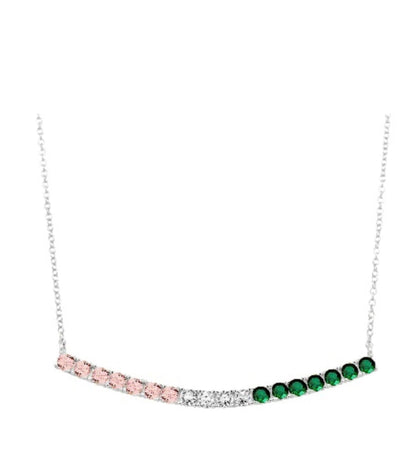 Pink and Green Bar Necklace Necklaces Trendzio Jewelry 