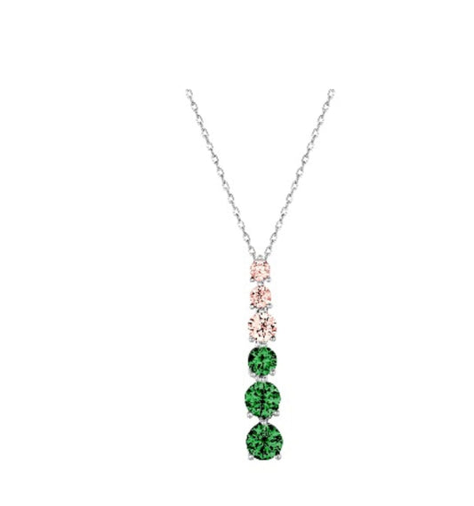 Pink and Green Esther Drop Necklace Necklaces Trendzio Jewelry 