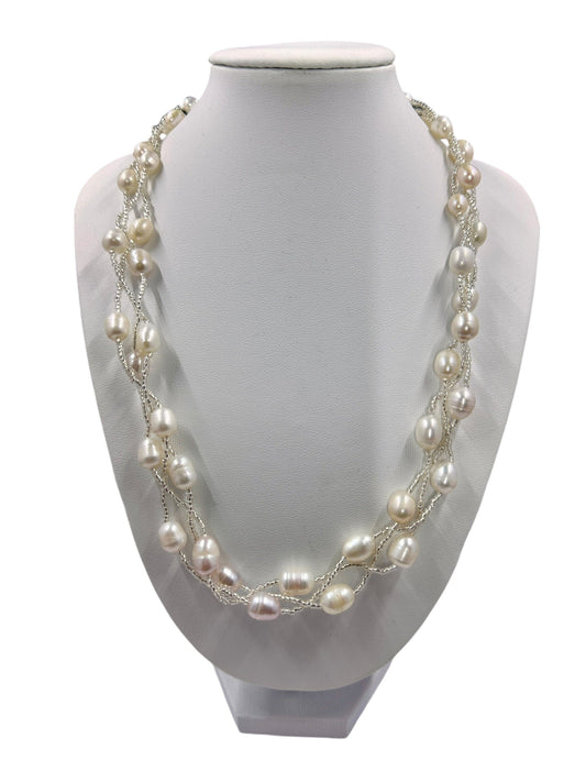 Racine Cultured Freshwater Pearl Necklace Necklaces Trendzio Jewelry White 