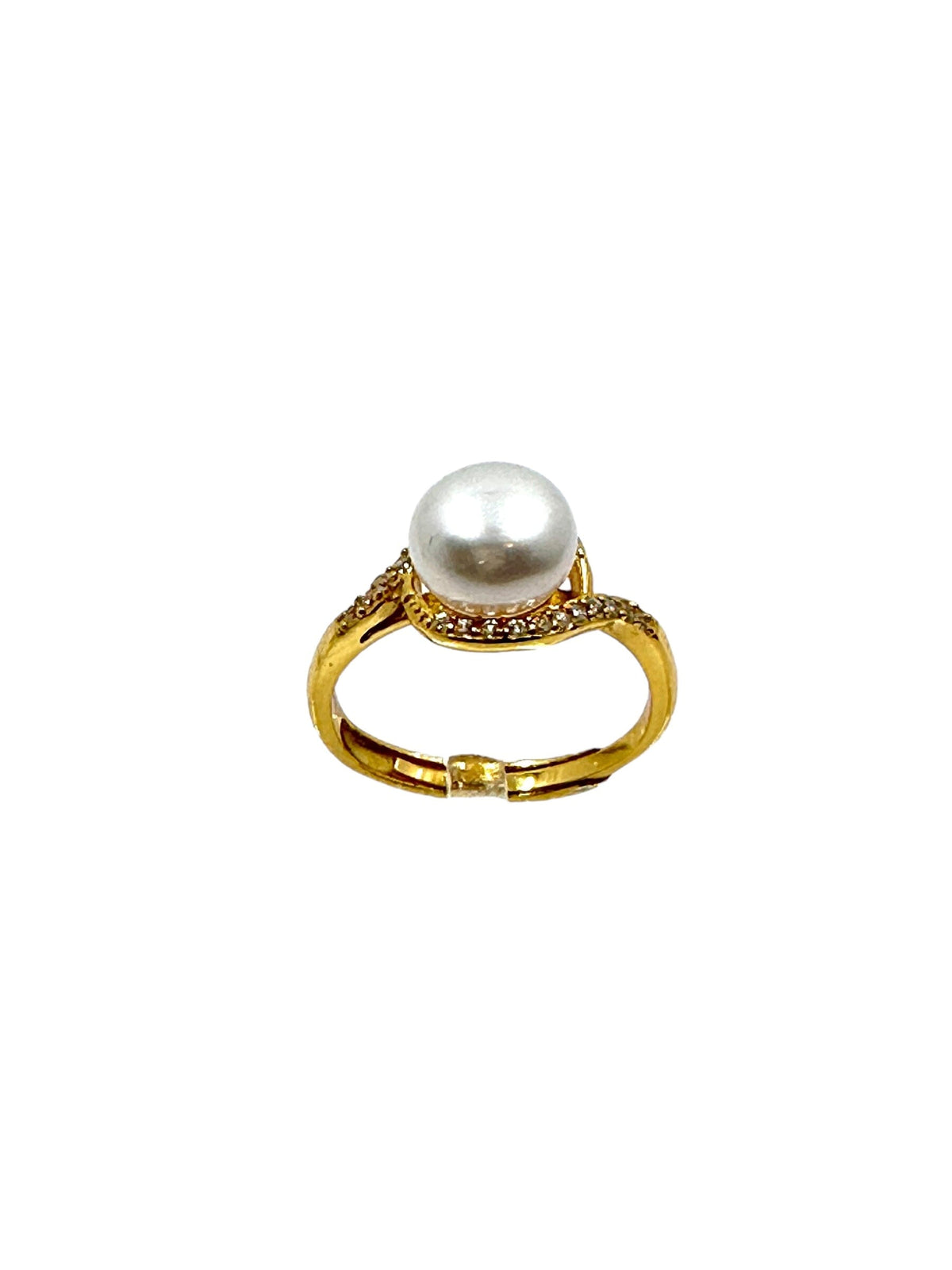 Sterling Silver 18k Gold plated 8mm Cultured Freshwater Pearl Ring Rings Trendzio Jewelry 