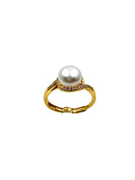Sterling Silver 18k Gold plated 8mm Cultured Freshwater Pearl Ring Rings Trendzio Jewelry 