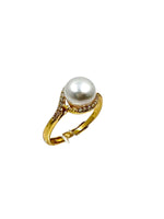 Sterling Silver 18k Gold plated 8mm Cultured Freshwater Pearl Ring Rings Trendzio Jewelry 
