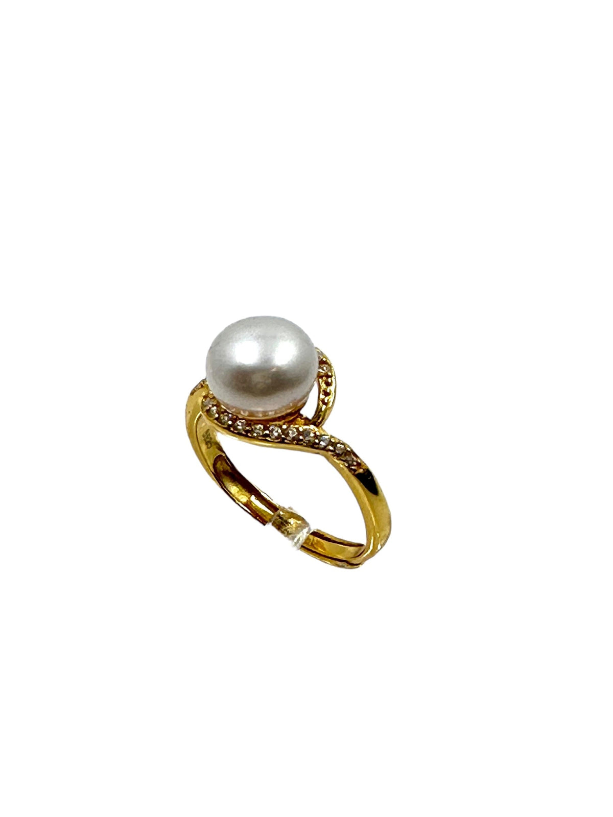 Sterling Silver 18k Gold plated 8mm Cultured Freshwater Pearl Ring Rings Trendzio Jewelry 