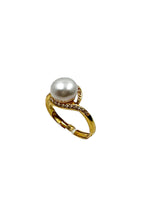 Sterling Silver 18k Gold plated 8mm Cultured Freshwater Pearl Ring Rings Trendzio Jewelry 