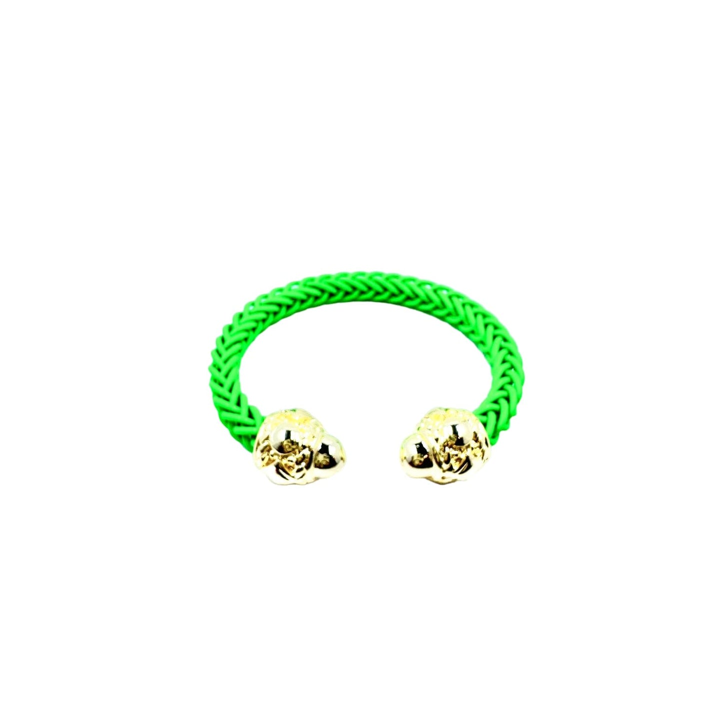 Tessa Braided Bangle Cable Gold Tip Bracelet Bracelets TRENDZIO Green 