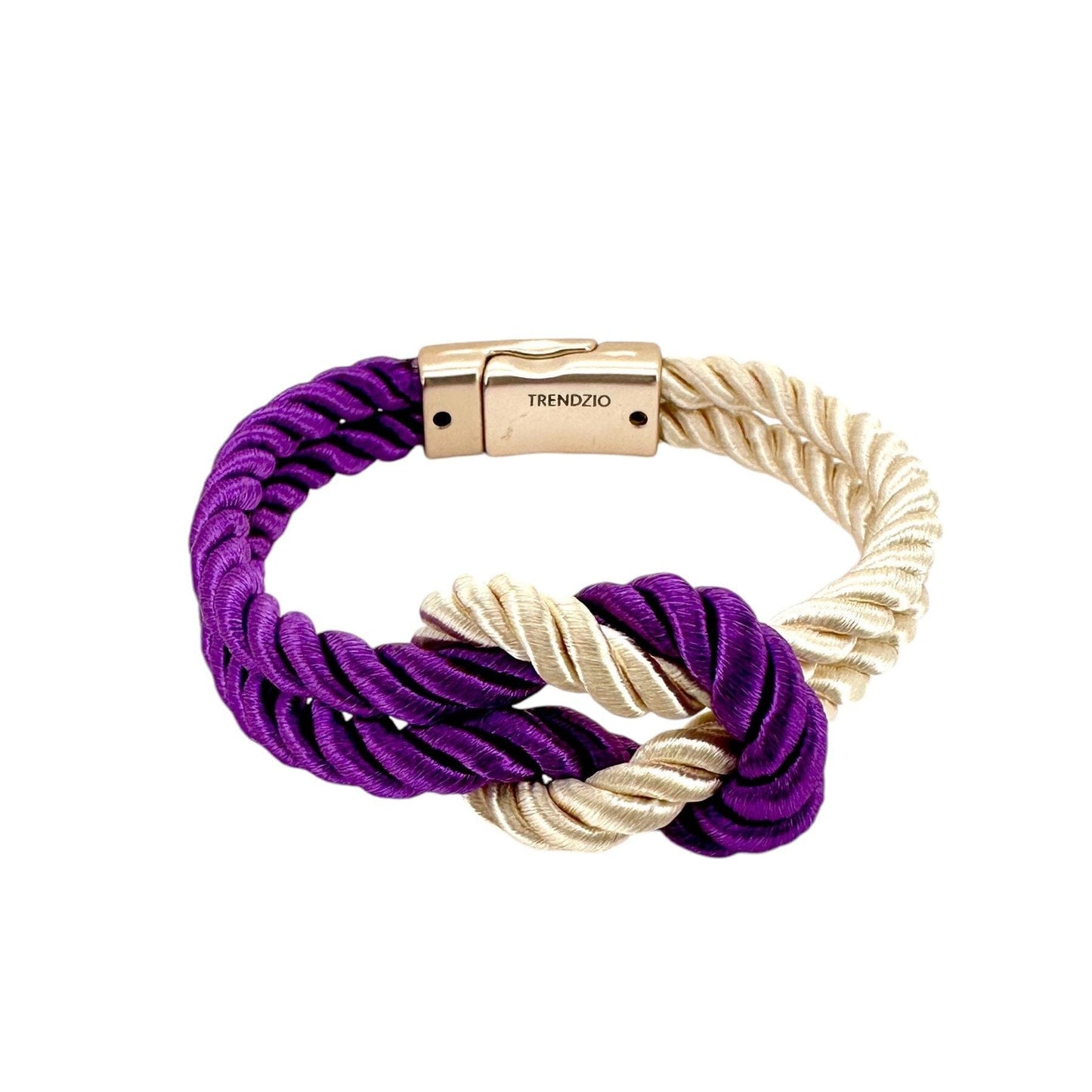 The Original Love Knot Satin Rope Bracelet- Purple and White Bracelets Trendzio Jewelry Purple and White 