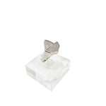 Trendzio Jewelry AKA ivy leaf ring in 14k white gold plated sterling silver with sparkling CZ diamond accents.