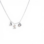 Trendzio Jewelry silver Delta Sigma Theta Greek letter charm necklace made of tarnish-free stainless steel.
