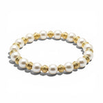 Trendzio Jewelry Harper Pearl Bracelet with gold accent beads, stretch design.