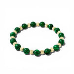 Trendzio Jewelry Harper Pearl Bracelet with green malachite beads and gold accents.