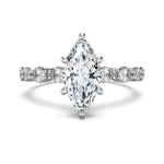 Trendzio Jewelry Uma marquise-cut CZ engagement ring with a silver-tone band and round accent stones.