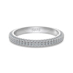 Trendzio Jewelry Nola sterling silver moissanite eternity band ring with sparkling pavé stones and S925 hallmark.