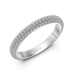 Trendzio Jewelry Nola sterling silver moissanite diamond eternity band with sparkling pave set stones.