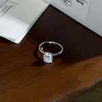 Trendzio Jewelry Sloane sterling silver ring featuring a sparkling oval moissanite stone on a polished band.