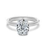 Trendzio Jewelry Sloane oval moissanite ring in sterling silver with a classic solitaire setting.