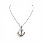 Trendzio Jewelry stainless steel anchor pendant necklace with rope detail.