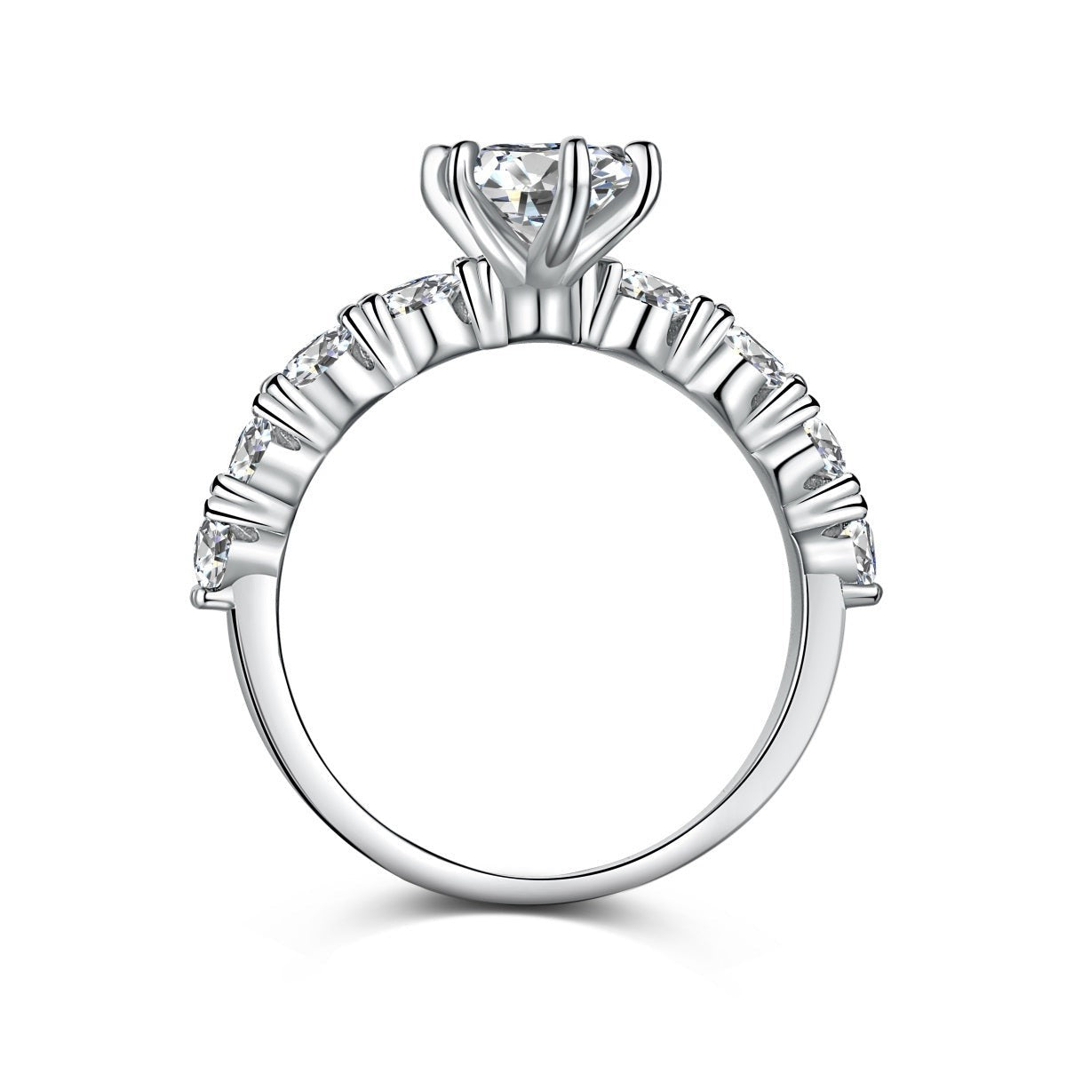Trendzio Jewelry Uma sterling silver ring featuring a sparkling CZ diamond center stone and pavé band