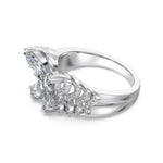 Trendzio Jewelry Veda butterfly statement ring in sterling silver with sparkling cubic zirconia diamond accents.