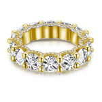 Trendzio Jewelry Zaina CZ diamond eternity ring in 14k gold plated sterling silver with sparkling round stones.