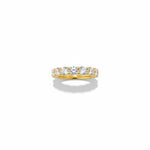 Trendzio Jewelry Zaina ring in 14k gold-plated sterling silver with sparkling round-cut CZ diamonds.