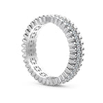 Trendzio Jewelry Zora sterling silver eternity ring featuring sparkling moissanite diamonds in a beaded band design.