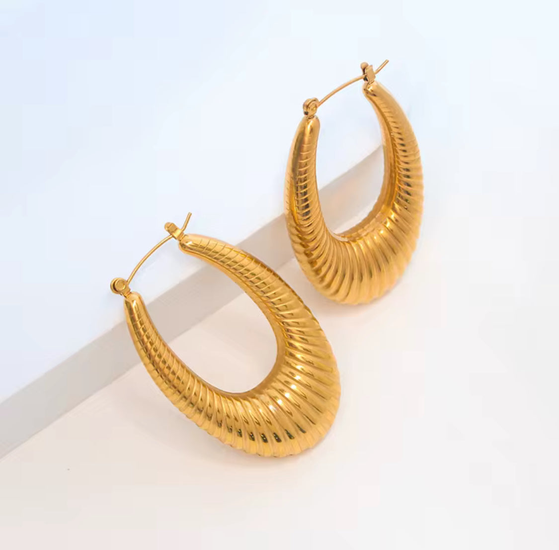 Stainless Steel Huggie Earrings