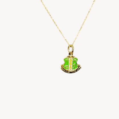 AKA Sorority Shield Pendant Necklace