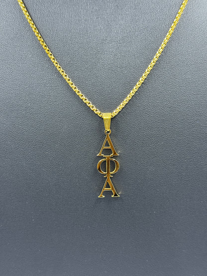 Alpha Phi Alpha Greek Letter Gold Necklace