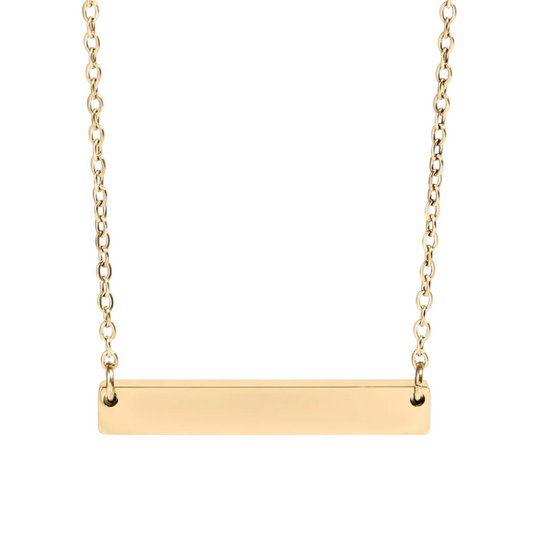 Celina Engraved Bar Pendant Necklace