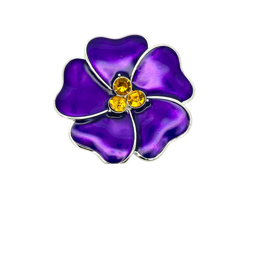 Delta Sigma Theta African Violet Brooch Pin