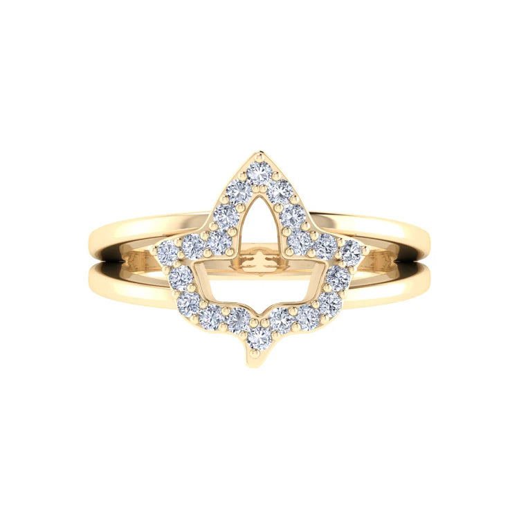 AKA Open Ivy Leaf CZ Sterling Silver Ring