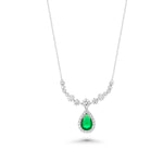 Emerald-green and clear cubic zirconia teardrop jewelry set by Trendzio Jewelry, detail view