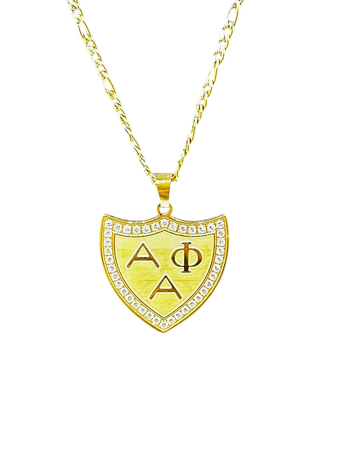 Alpha Phi Alpha J Owens CZ Shield Pendant Necklace