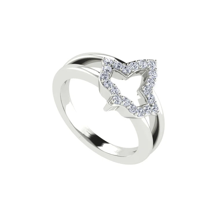 AKA Open Ivy Leaf CZ Sterling Silver Ring