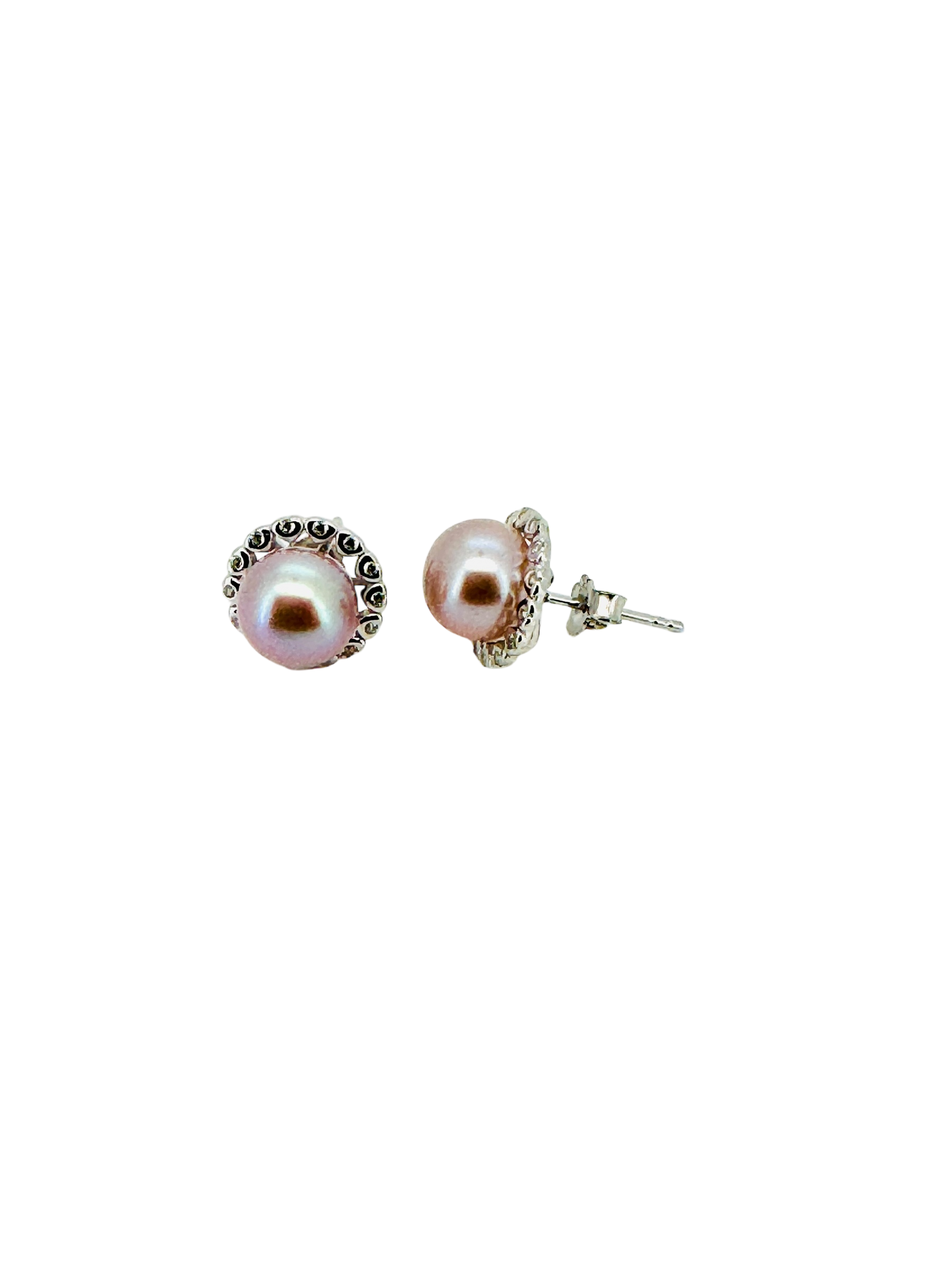 Sterling Silver Cultured Freshwater Pink Pearl Earrings