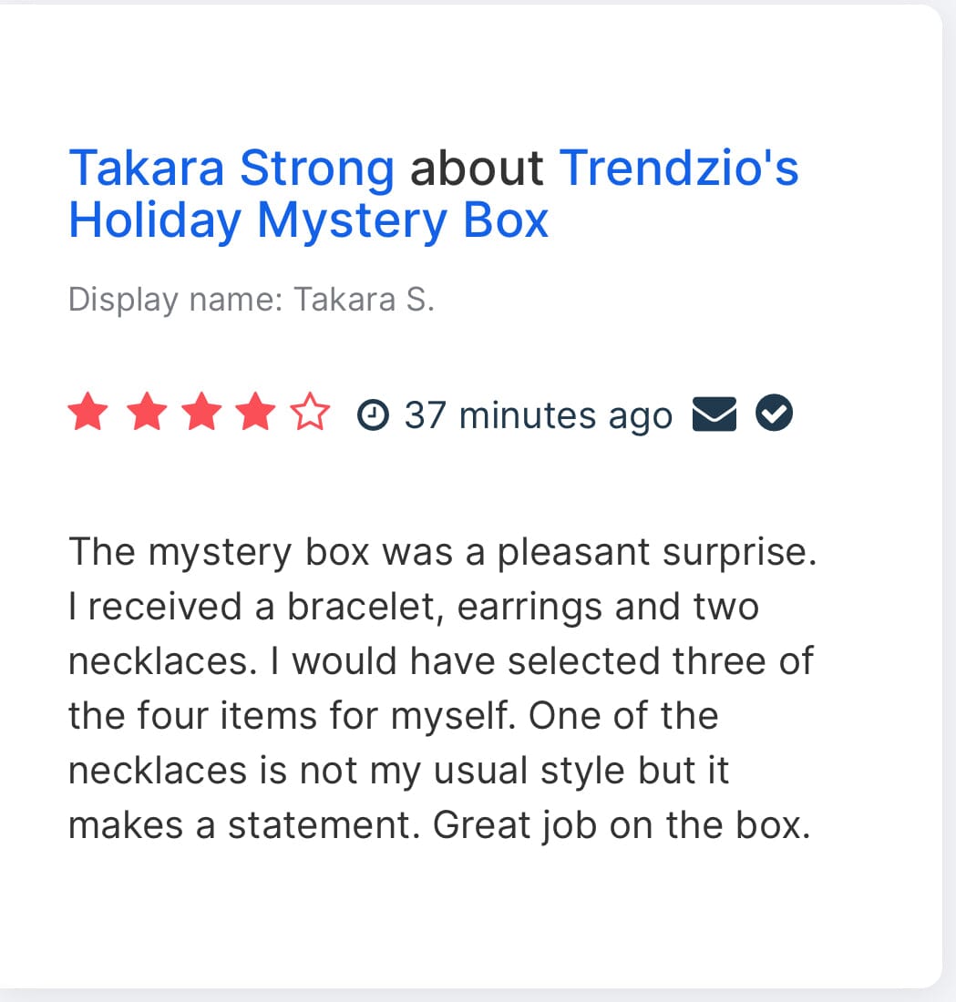 Trendzio's Holiday Mystery Box jewelry TRENDZIO 