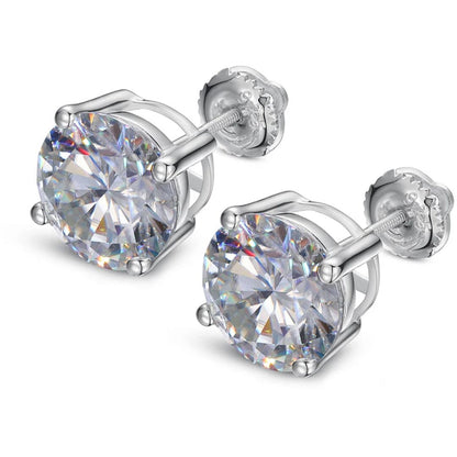 4CTW Moissanite Diamond Stud Sterling Silver Earrings Earrings TRENDZIO 